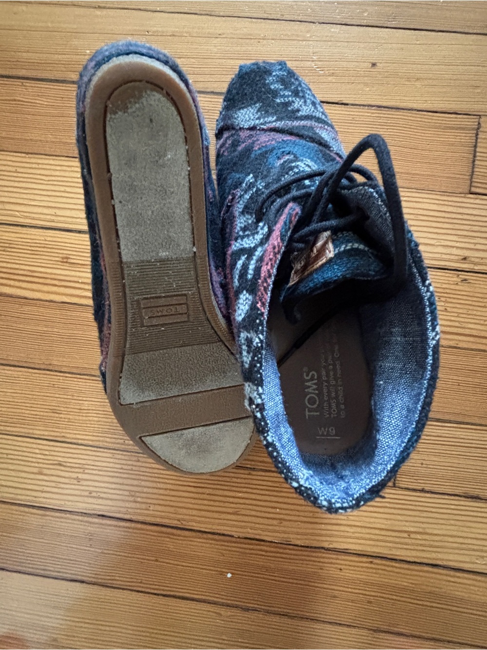 Toms Multicolor Woven Lace-Up Wedge Ankle Boots - Picture 6 of 7
